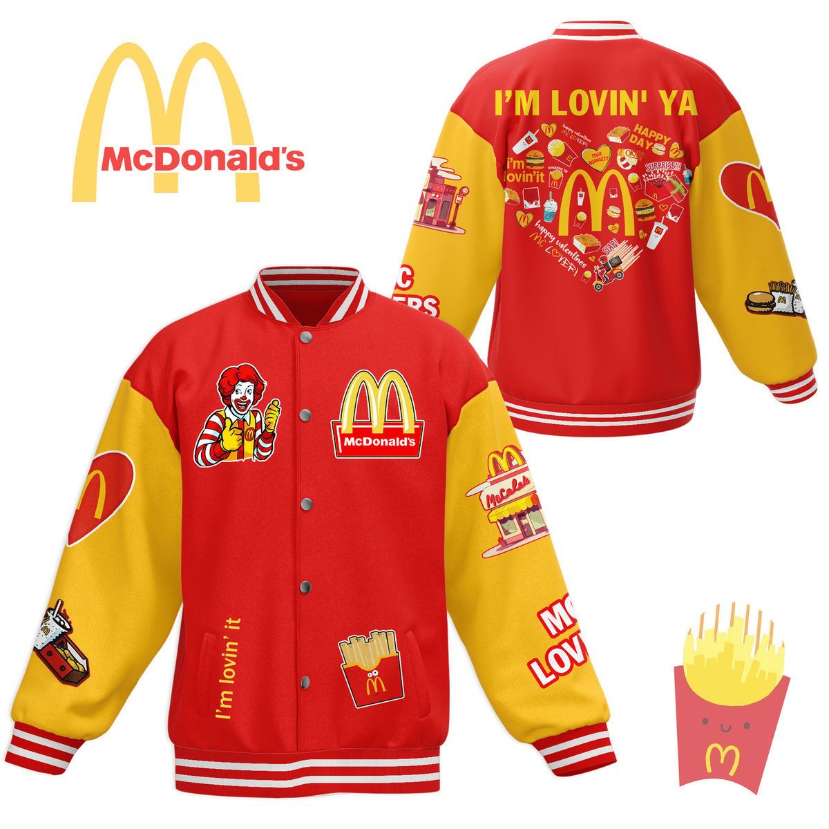 Mc Donald?S New Bomber Baseball Jacket For Fan - bazzada Store