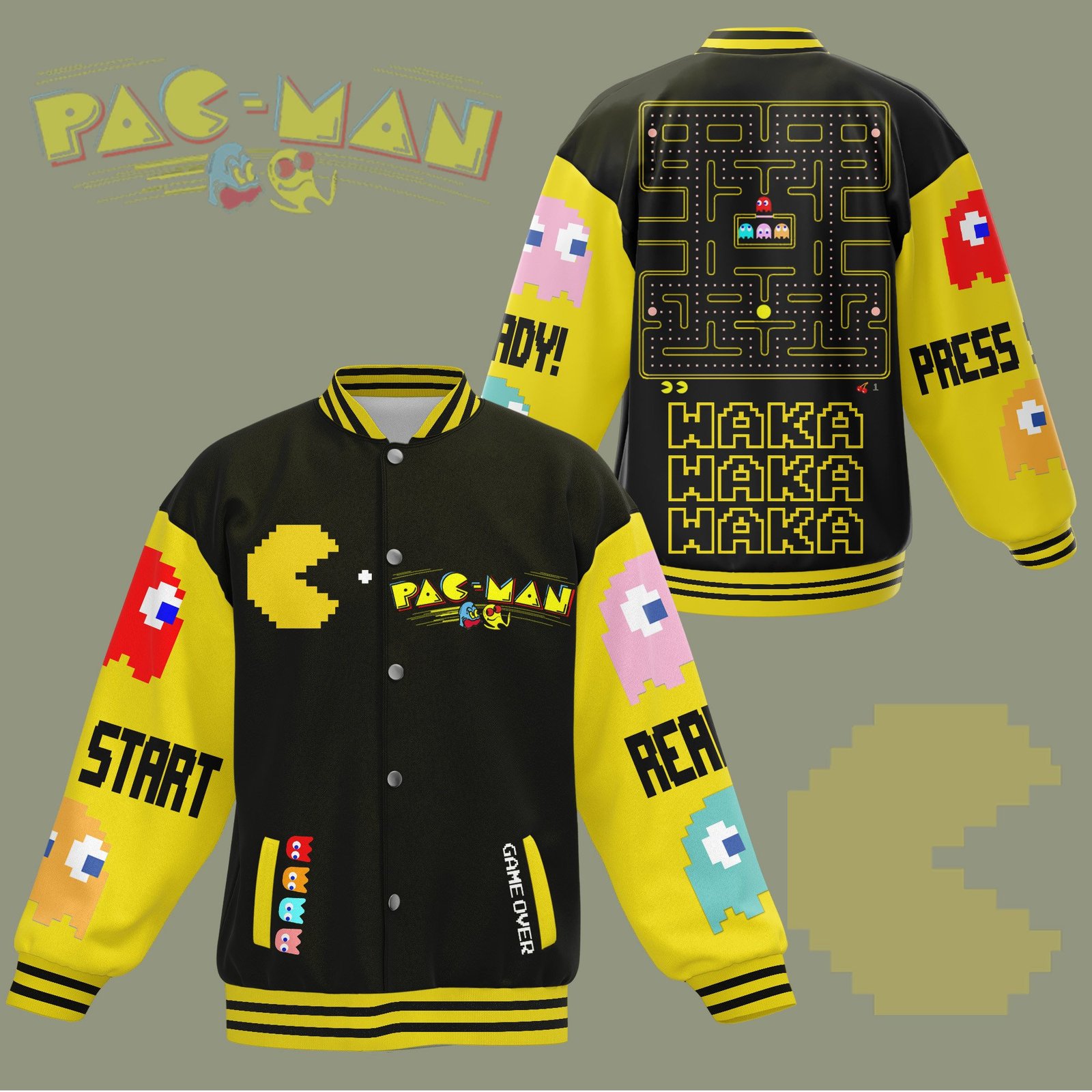 Pac Man New Bomber Baseball Jacket For Fan - bazzada Store