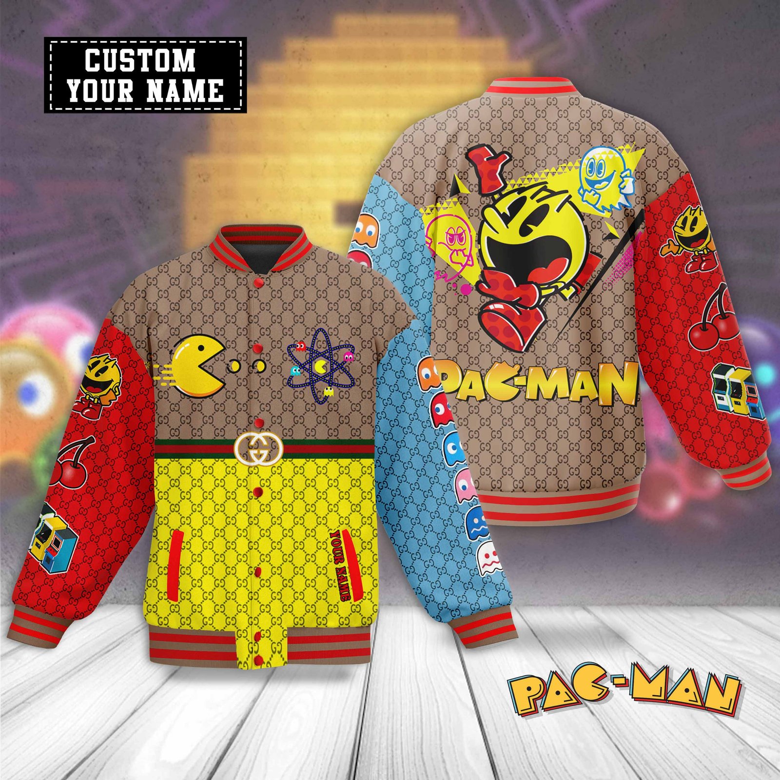 Pac Man New Bomber Baseball Jacket For Fan - bazzada Store