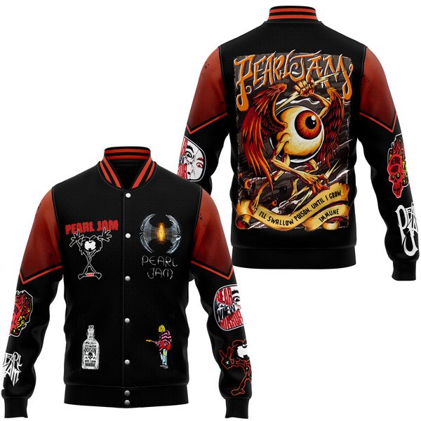 Pearl Jam New Bomber Baseball Jacket For Fan - bazzada Store