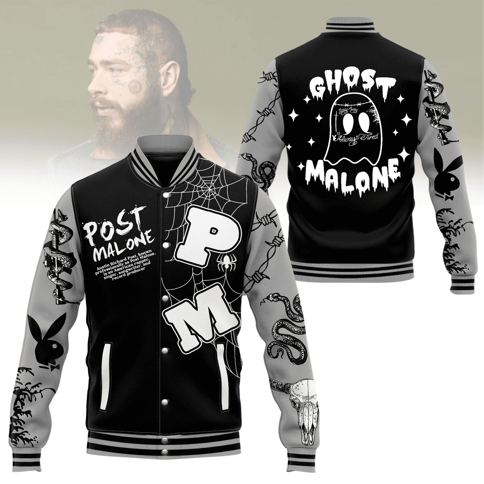 Post Malone New Bomber Baseball Jacket For Fan - bazzada Store