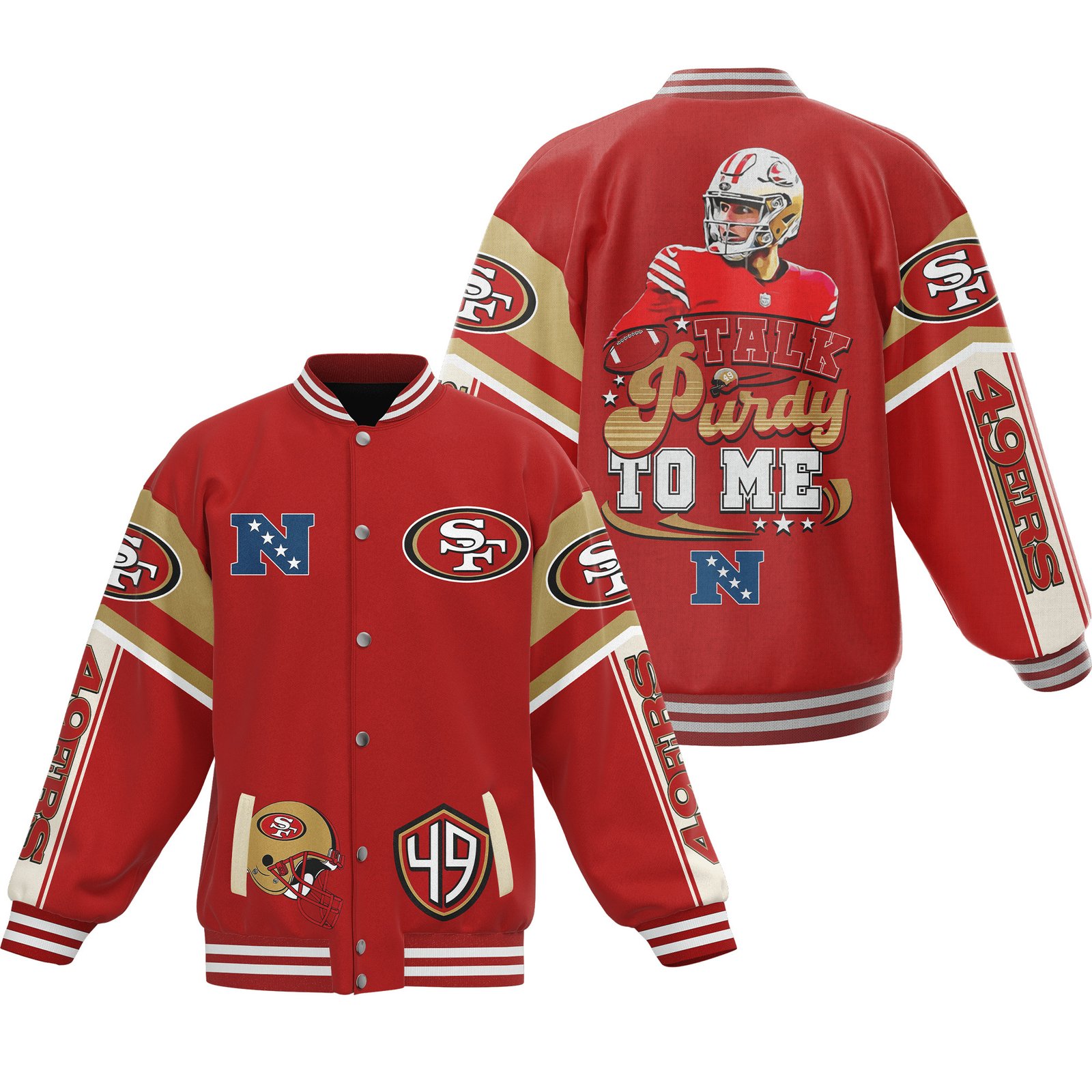 San Francisco 49Ers Nfl New Bomber Baseball Jacket For Fan - bazzada Store