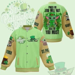 Star Wars Baby Yoda St. Patrick?????S Day New Bomber Baseball Jacket For Fan - bazzada Store