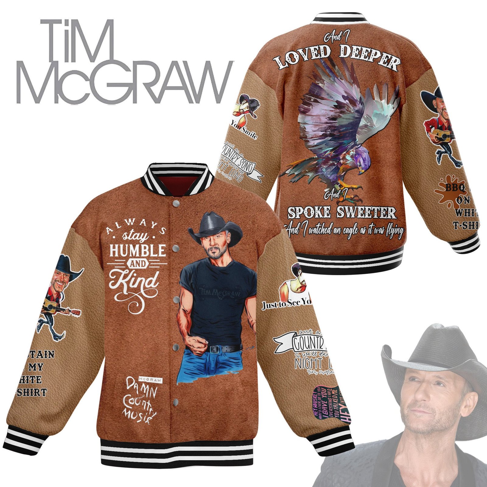 Tim Mcgraw New Bomber Baseball Jacket For Fan - bazzada Store