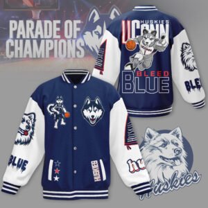 Uconn Huskies Ncaa New Bomber Baseball Jacket For Fan - bazzada Store