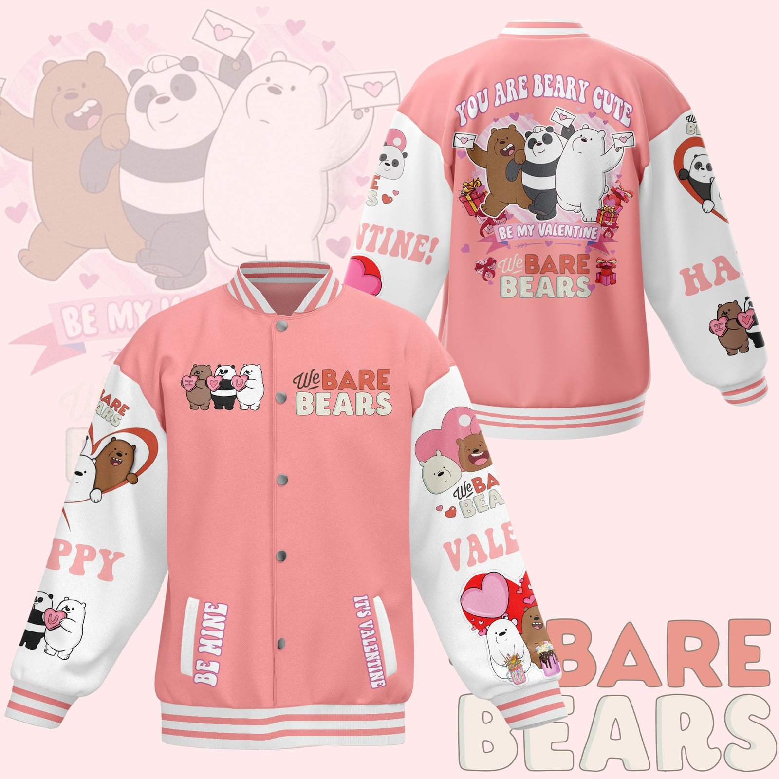 We Bare Bears New Bomber Baseball Jacket For Fan - bazzada Store
