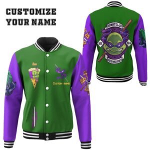 Donatello Tmnt Don Donnie Cosplay Custom Baseball Jacket - bazzada Store