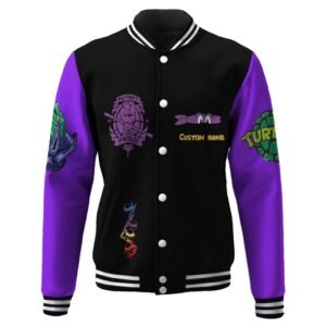 Donatello Tmnt Don Donnie Purple Cosplay Custom Name Baseball Jacket - bazzada Store