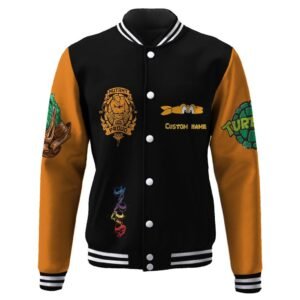 Michelangelo Tmnt Mike Mikey Orange Cosplay Custom Name Baseball Jacket - bazzada Store