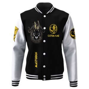 Mighty Morphin Power Ranger Black Custom Name Baseball Jacket - bazzada Store