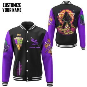 Purple Donatello Tmnt Don Donnie Cosplay Custom Name Baseball Jacket - bazzada Store