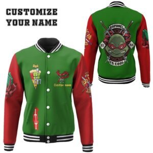 Raphael Raph Tmnt Cosplay Custom Baseball Jacket - bazzada Store