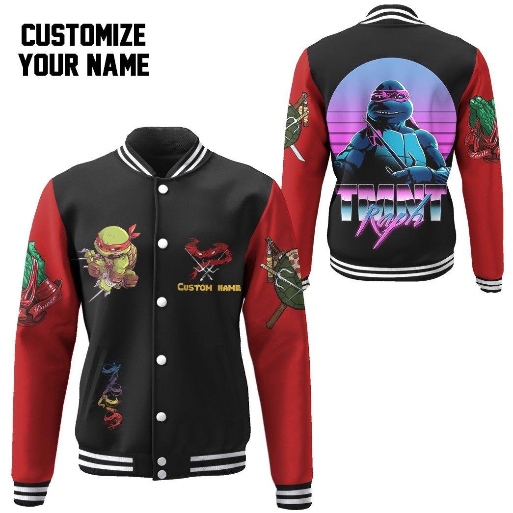Raphael Raph Tmnt Cosplay Red Custom Name Baseball Jacket - bazzada Store