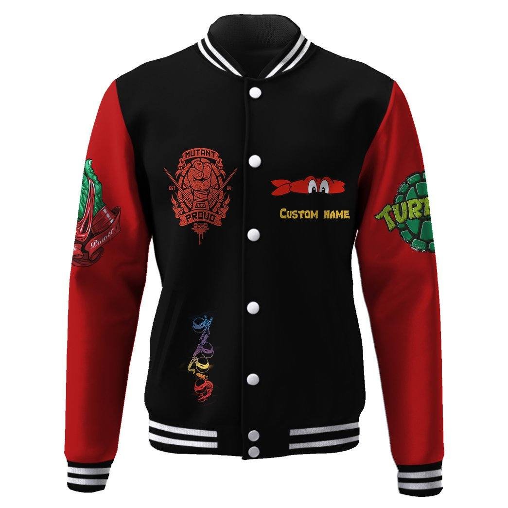 Raphael Raph Tmnt Red Cosplay Custom Name Baseball Jacket - bazzada Store