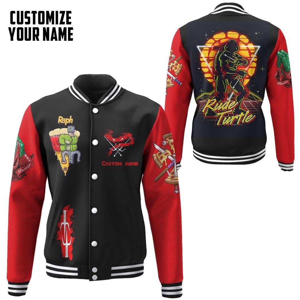 Red Raphael Raph Tmnt Red Cosplay Custom Name Baseball Jacket - bazzada Store