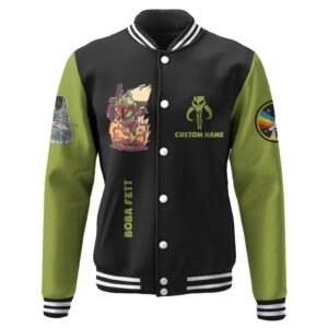 Star Wars Boba Fett Custom Name Baseball Jacket - bazzada Store