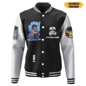 Star Wars Finn Custom Name Baseball Jacket - bazzada Store