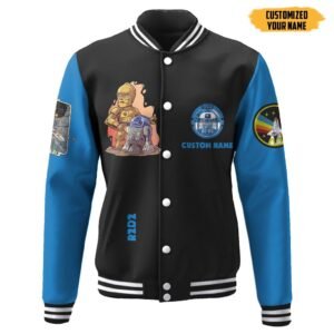 Star Wars R2D2 Custom Name Baseball Jacket - bazzada Store