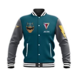 Power Rangers Hyperforce Fenrir Custom Name Baseball Jacket - bazzada Store