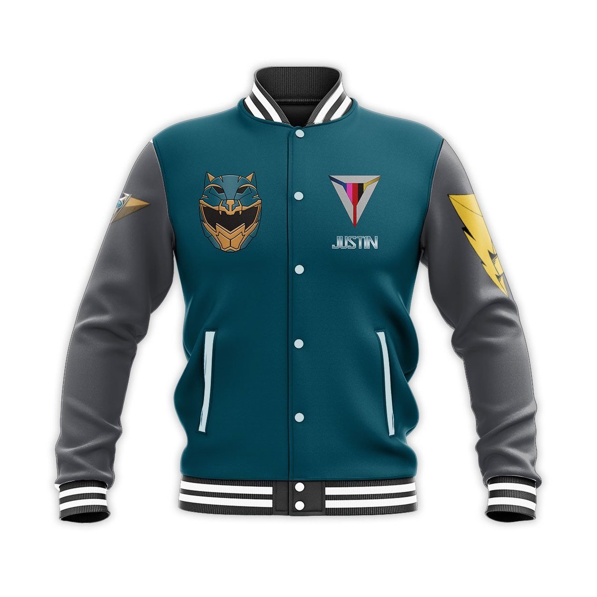 Power Rangers Hyperforce Fenrir Custom Name Baseball Jacket - bazzada Store
