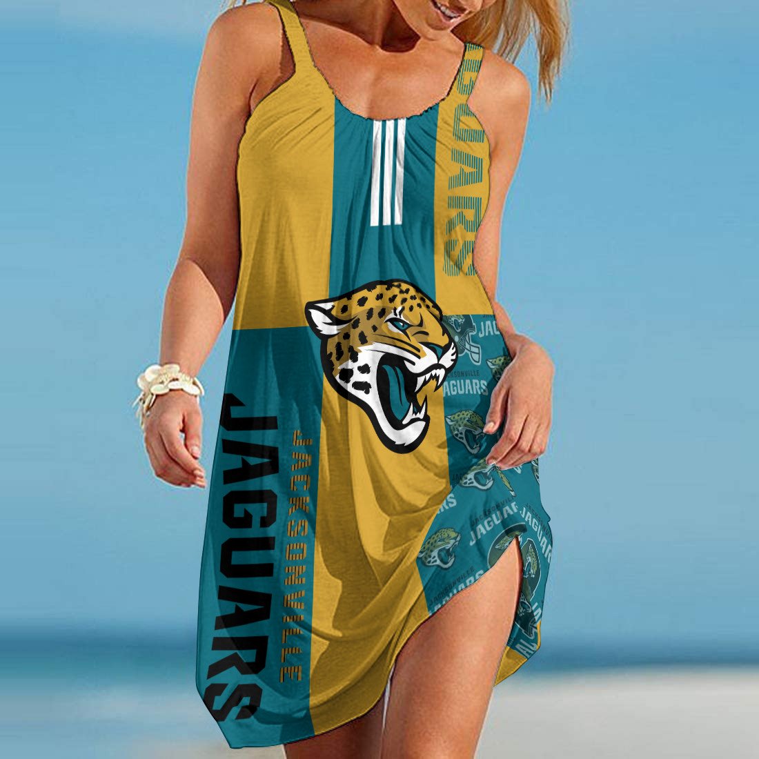 Jacksonville Jaguars Beach Dress BG46 - bazzada Store