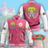 Super Mario Princess Peach 2 Custom Name Baseball Jacket - bazzada Store