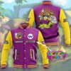 Super Mario Wario Custom Name Baseball Jacket - bazzada Store