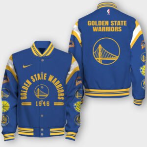 NBA Golden State Warriors Classic Varsity Jacket, Baseball Jacket - bazzada Store