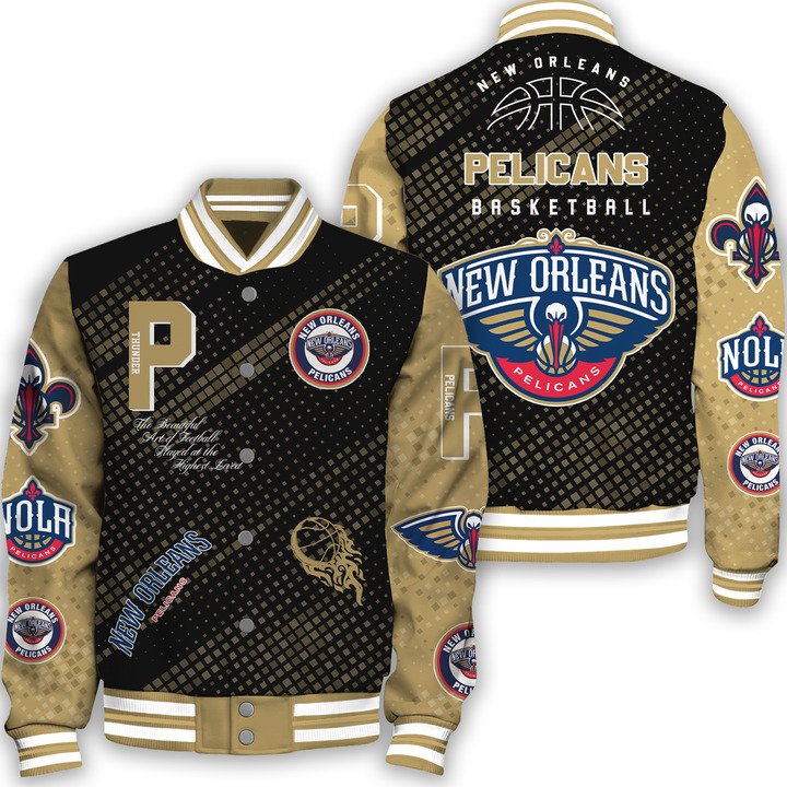 NBA New Orleans Pelicans National Basketball Association Varsity Jacke V2 - bazzada Store
