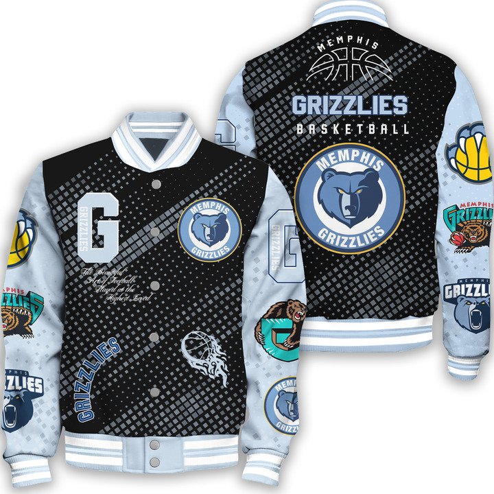NBA Memphis Grizzlies National Basketball Association Varsity Jacket, Baseball Jacket V2 - bazzada Store