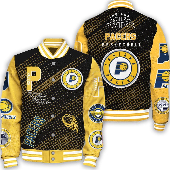 NBA Indiana Pacers National Basketball Association Varsity Jacket, Baseball Jacket V2 - bazzada Store