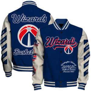 NBA Washington Wizards OW Basketball Varsity Jacket, Baseball Jacket - bazzada Store