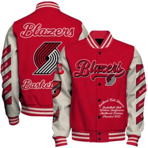 NBA Portland Trail Blazers OW Basketball Varsity Jacket, Baseball Jacket - bazzada Store