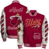 NBA Miami Heat OW Basketball Varsity Jacket, Baseball Jacket - bazzada Store