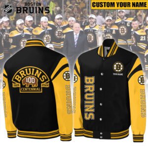 Boston Bruins Celebrating 100 Years Of Boston Bruins Hockey Custom 3D Baseball Jacket BB040324LNQ1VKH - bazzada Store