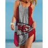 Nfl Kansas City Chiefs Printed Beach Dress For Leisure 43 - bazzada Store