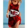 Nfl Kansas City Chiefs Printed Beach Dress For Leisure 48 - bazzada Store