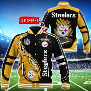 Pittsburgh Steelers Personalized Baseball Jacket BG25 - bazzada Store