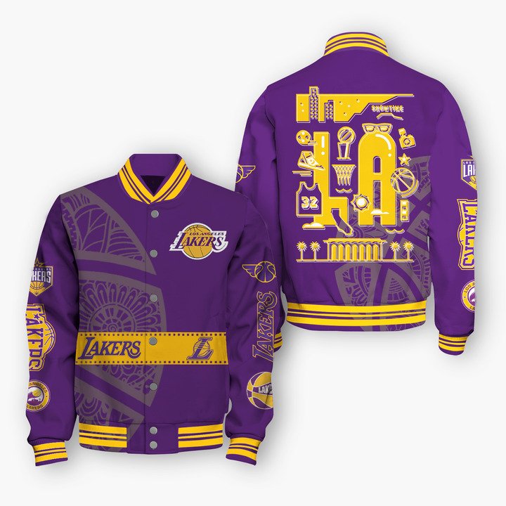 NBA Los Angeles Lakers City Varsity Jacket, Baseball Jacket - bazzada Store
