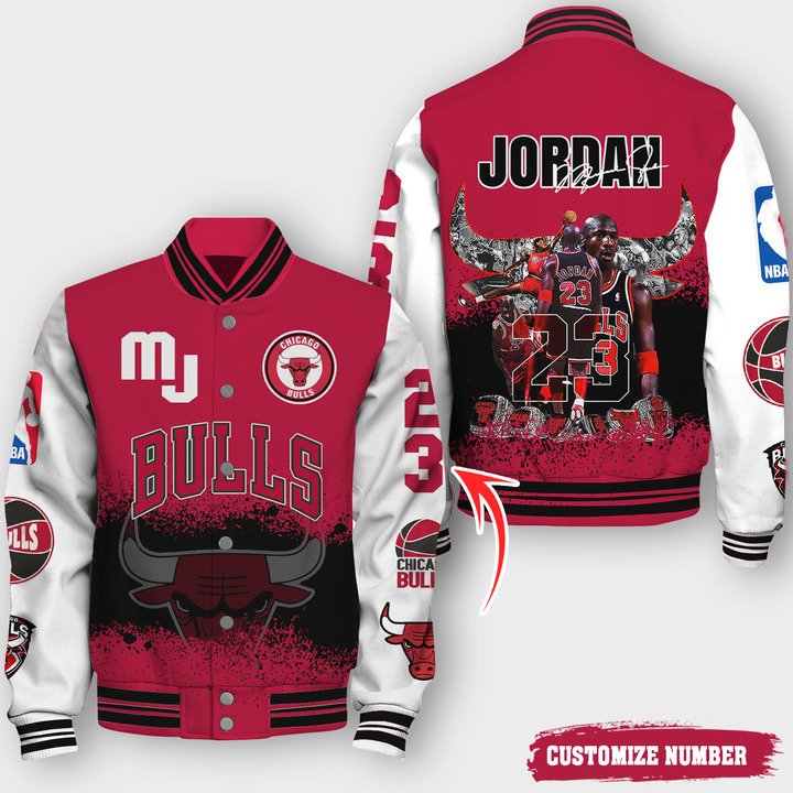 Michael Jordan Chicago Bulls Varsity Jacket, Baseball Jacket 1301 - bazzada Store