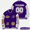 NBA Los Angeles Lakers Name Number Varsity Jacket, Baseball Jacket - bazzada Store