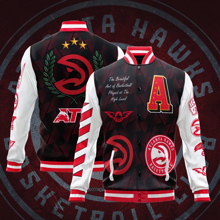 NBA Atlanta Hawks Varsity Jacket, Baseball Jacket V1 - bazzada Store
