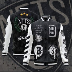 NBA Brooklyn Nets Varsity Jacket, Baseball Jacket V1 - bazzada Store