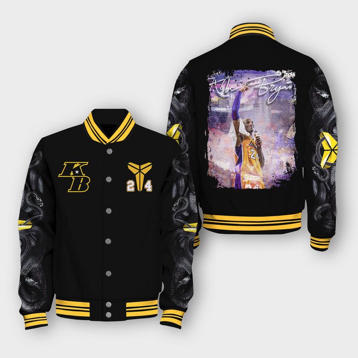 Kobe Bryant Black Mamba Varsity Jacket, Baseball Jacket 0401 - bazzada Store