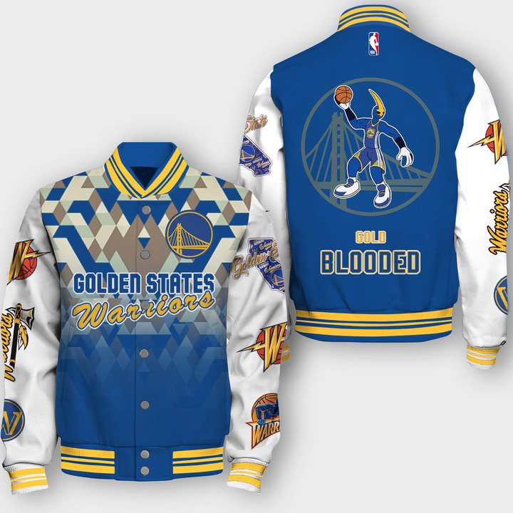 NBA Golden State Warriors Mascots Varsity Jacket, Baseball Jacket - bazzada Store
