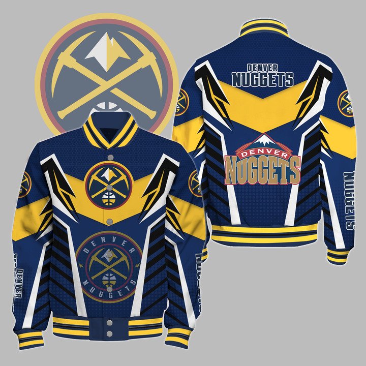 NBA Denver Nuggets Varsity Jacket, Baseball Jacket V3 - bazzada Store
