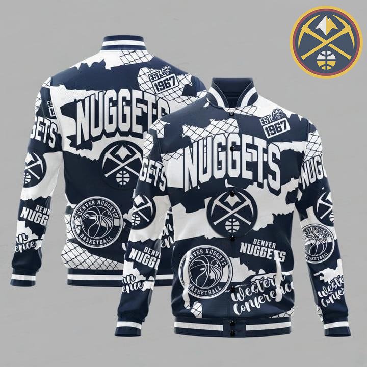 Denver Nuggets National Basketball Association Varsity Jacket, Baseball Jacket - bazzada Store