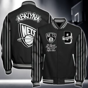 Nba Brooklyn Nets National Basketball Association Varsity Jacket, Baseball Jacket - bazzada Store