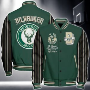 Nba Milwaukee Bucks National Basketball Association Varsity Jacket, Baseball Jacket - bazzada Store