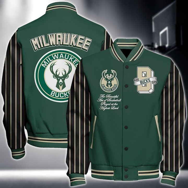Nba Milwaukee Bucks National Basketball Association Varsity Jacket, Baseball Jacket - bazzada Store